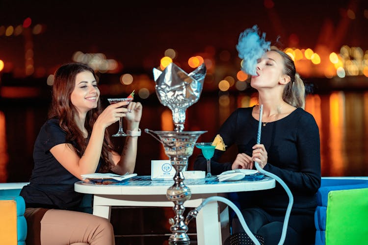 Woman Smoking Shisha