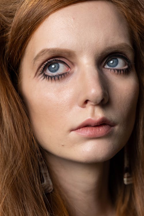 A Close-up Shot of a Model's Face