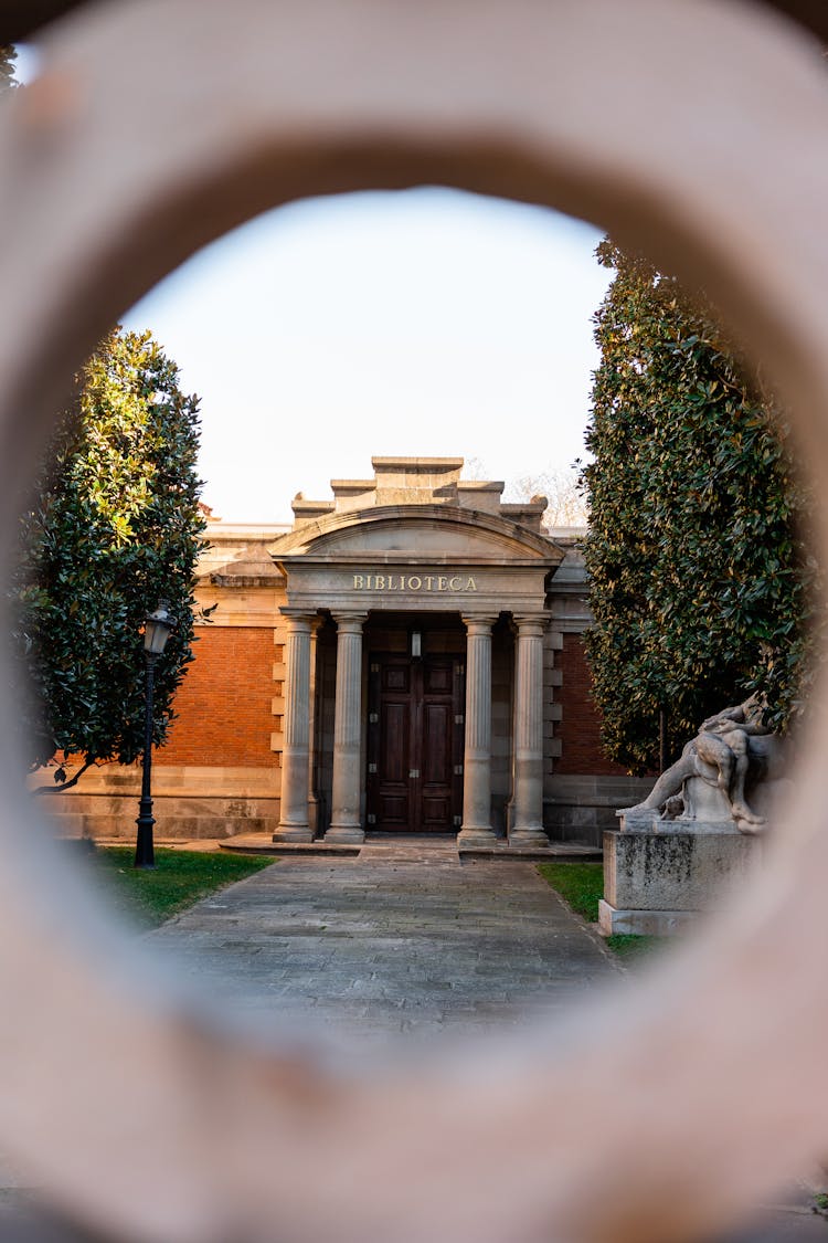 Facade Of Old Library In Park