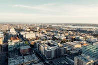 Aerial View of Downtown Area of City