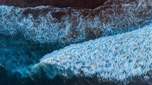 Foto d'estoc gratuïta de Escuma de mar, escumós, foto aèria