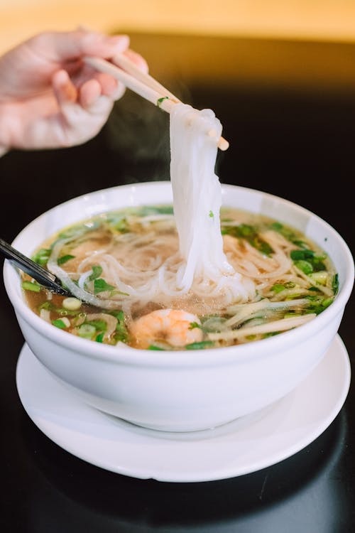 Free Cooked Noodles in the Bowl Stock Photo