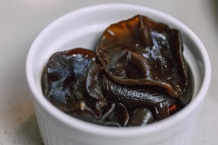 Champignon Noirs On Ceramic Ramekin