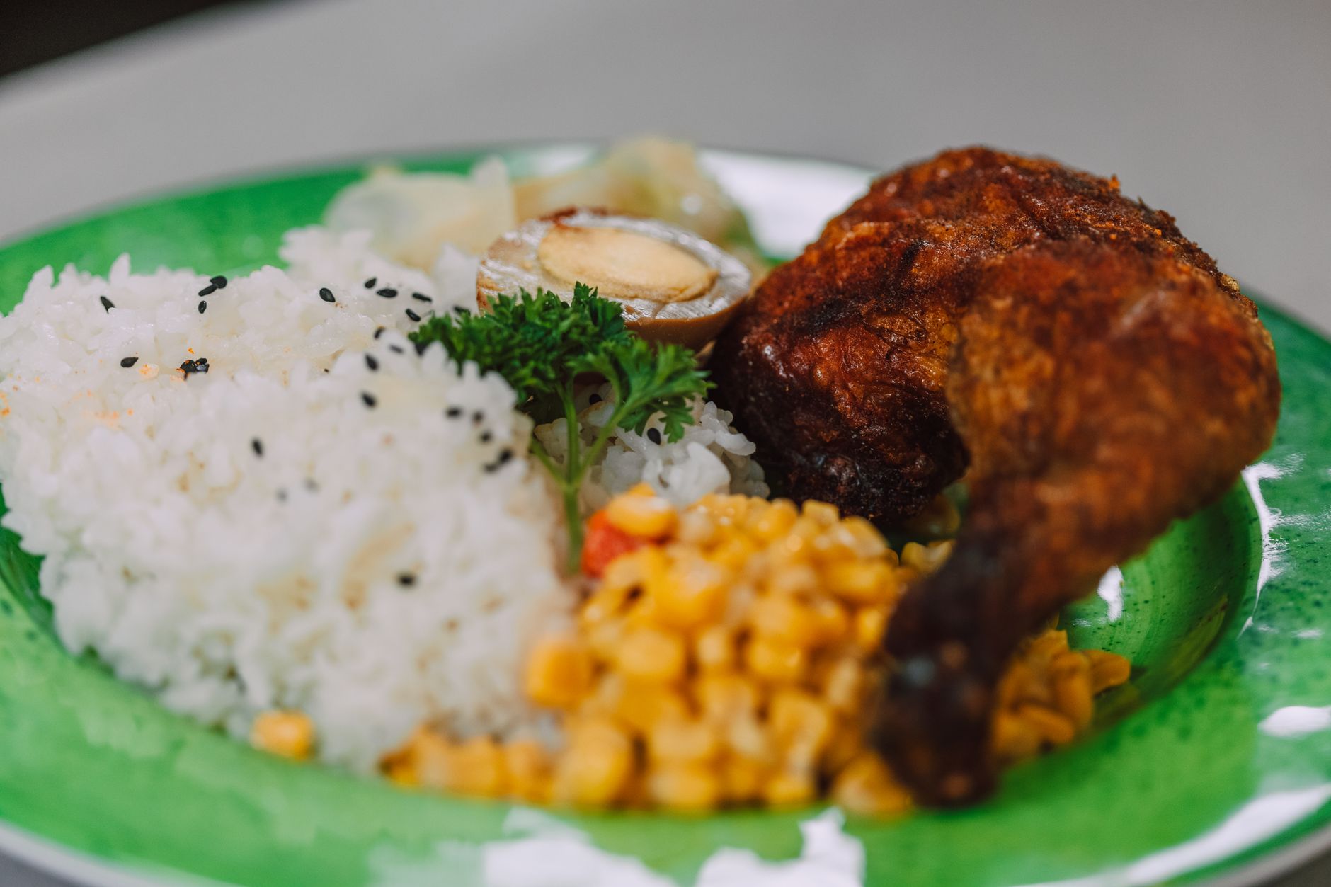 Freshly served Halal Jollof Rice with Grilled Chicken