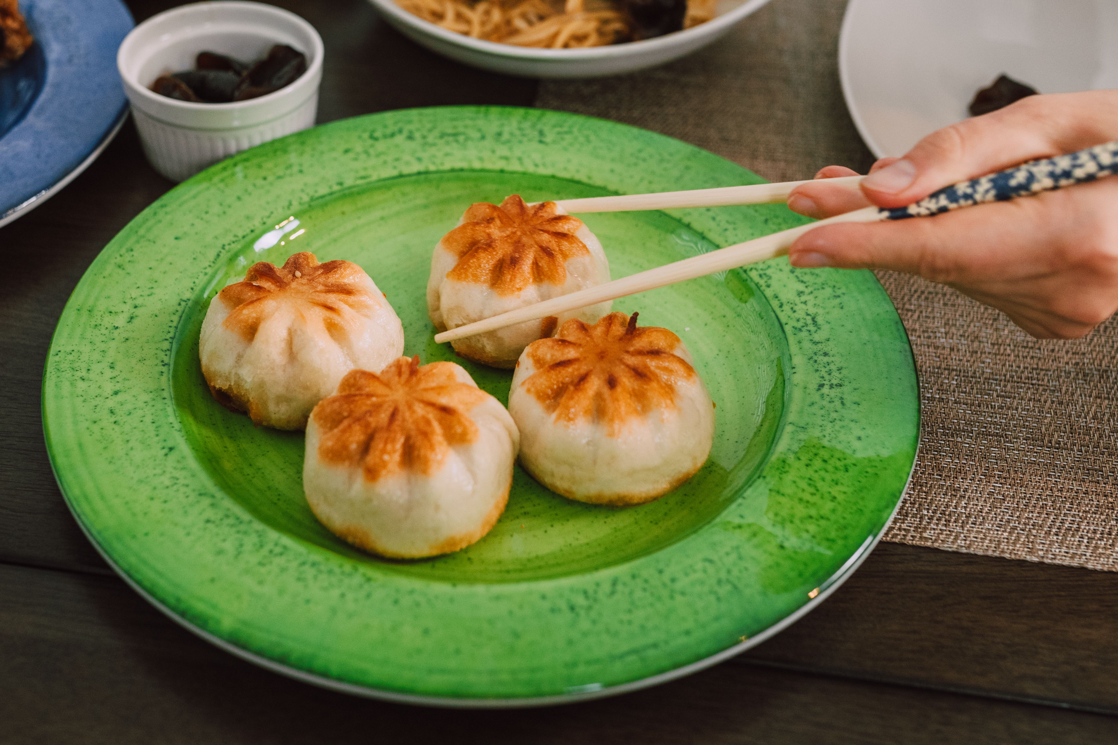 Golden Gyoza with Garlic Aioli