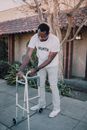 Man Preparing the Walker