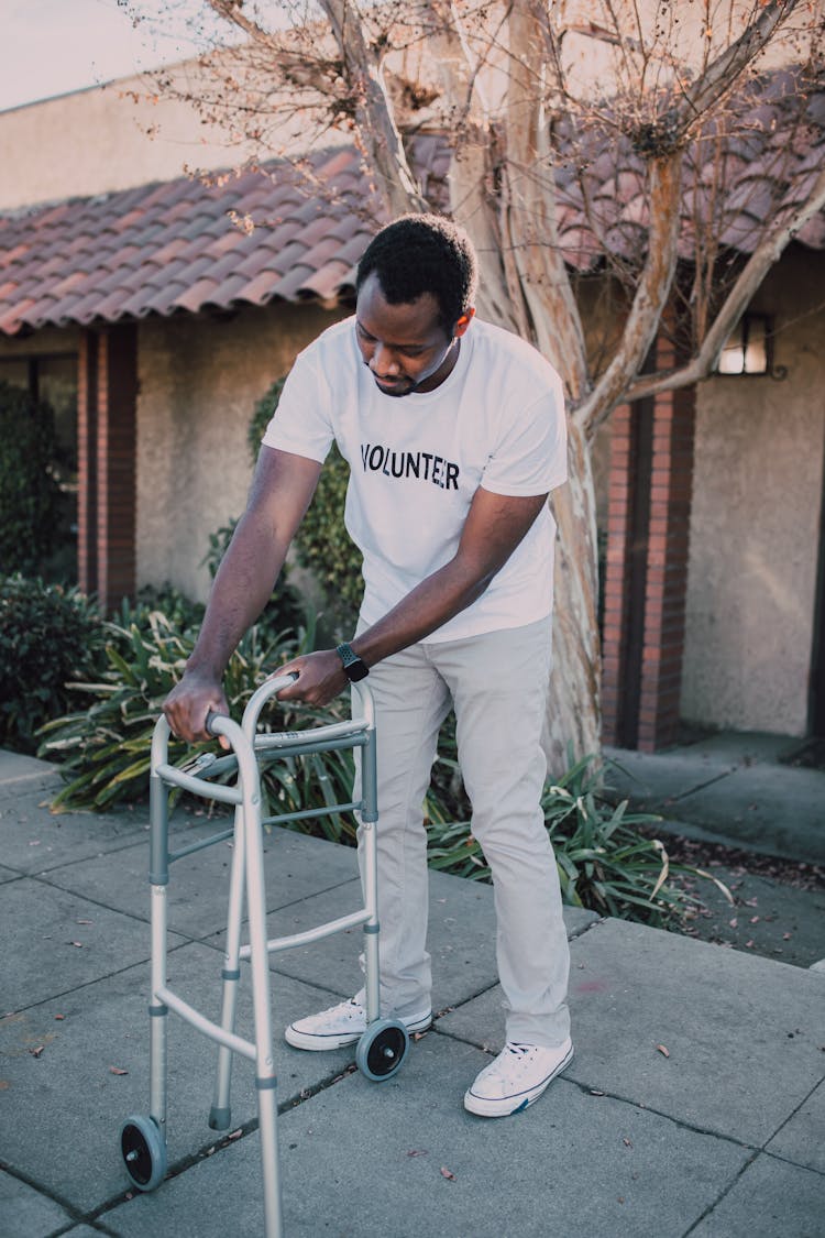 Man Preparing The Walker