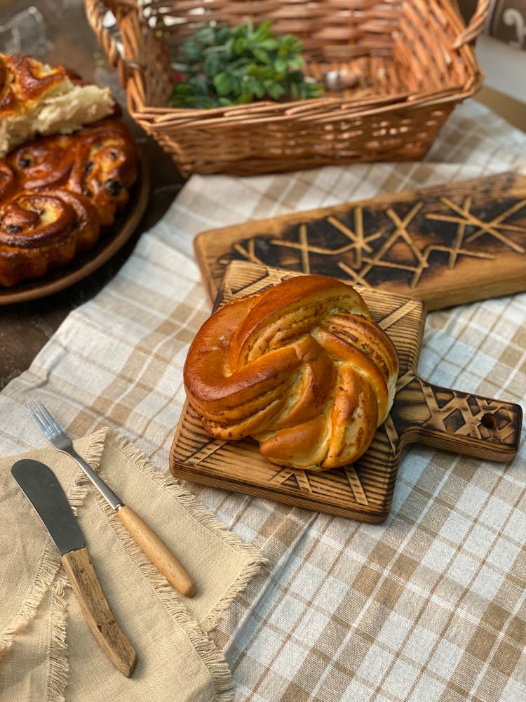 Sweet Bun On A Table