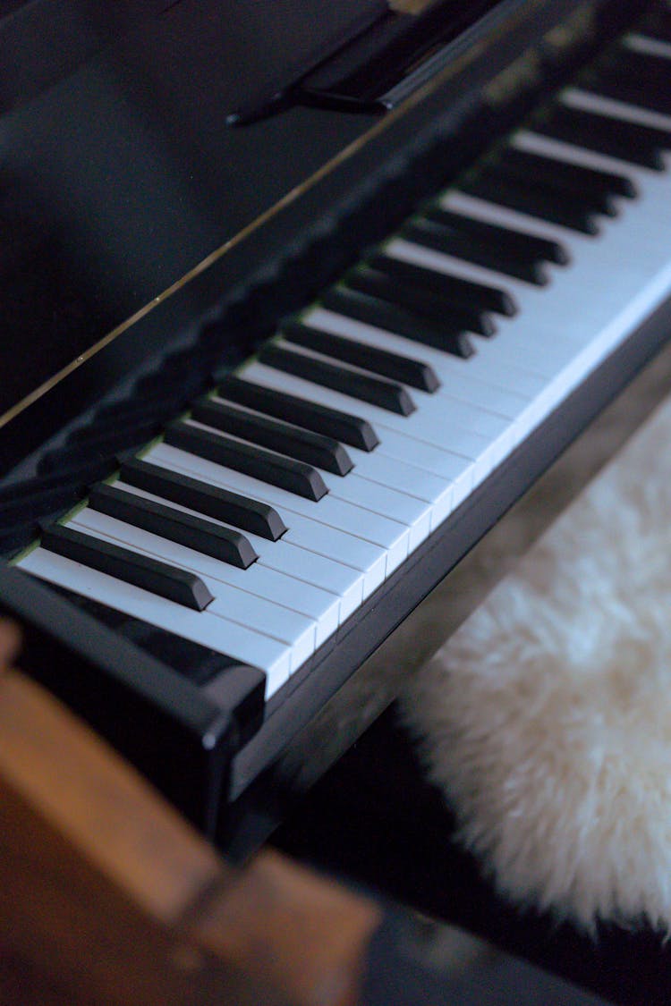 Black And White Keys Of Vintage Piano