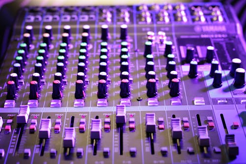 Free Knobs on a Mixing Board Stock Photo