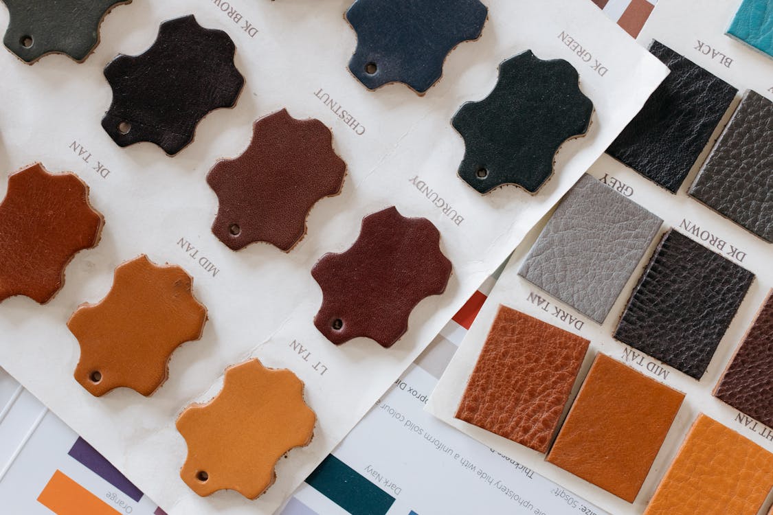 Free Close-Up Shot of Leather Catalog Color Palette Stock Photo
