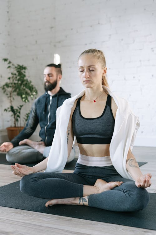 A  Man and a Woman Meditating