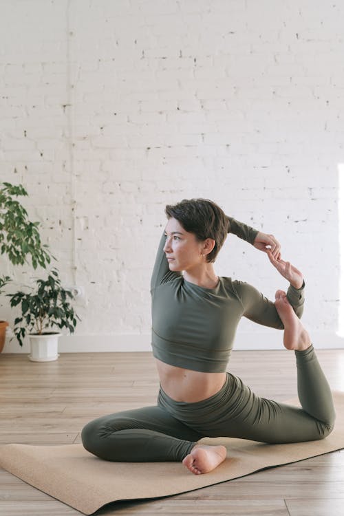 A Flexible Woman Doing Yoga