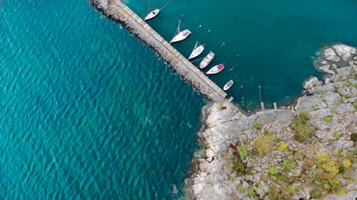 Boats Moored Beside the Jetty