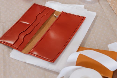 Close-Up Shot of a Red Wallet