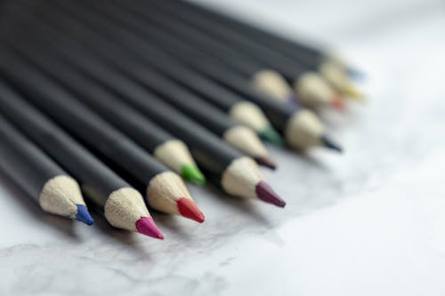 Close-Up Shot of Color Pencils 