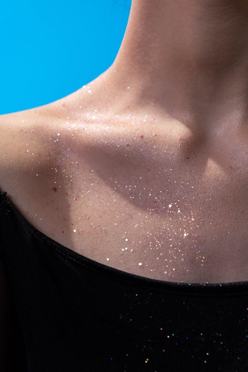 Glitter on Woman Skin