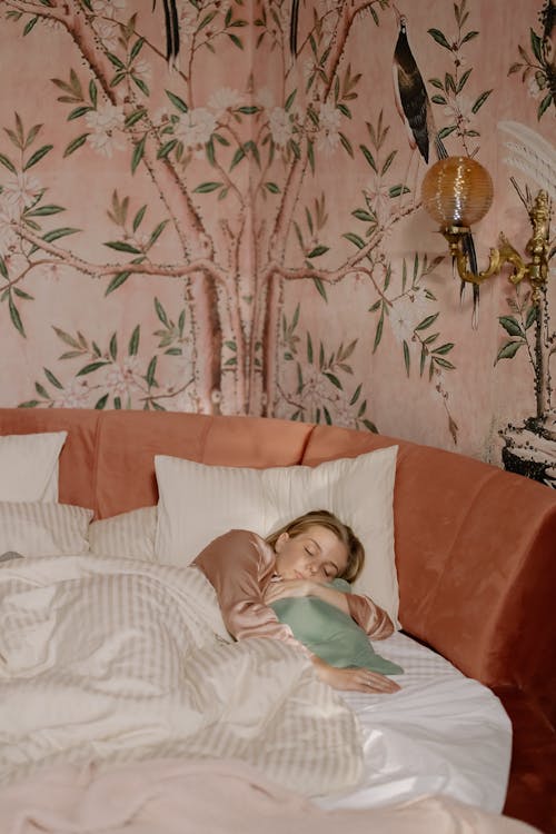 Free Photo of a Woman Sleeping on Bed Stock Photo