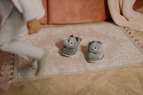 Free Close-Up Shot of Gray Slippers for Kids Stock Photo