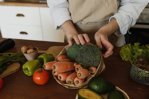 Close-Up Shot of a Person Holding Assorted Vegetables