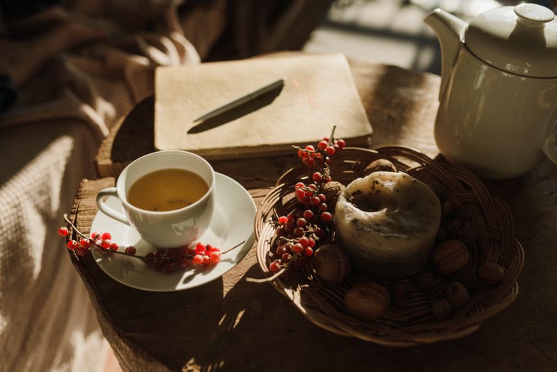 festive looking fruit tea with berries