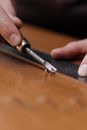 A Person Trimming a Wood with an Edger 1 Tool