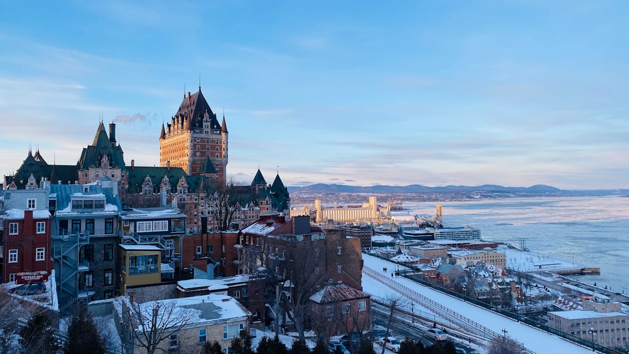 Free Quebec City Skyline In Winter Stock Photo