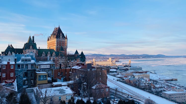 Quebec City Skyline In Winter  