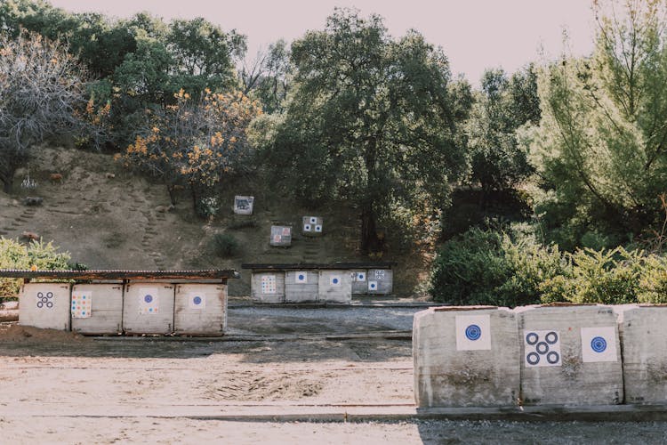 Target Shooting Papers On Blocks