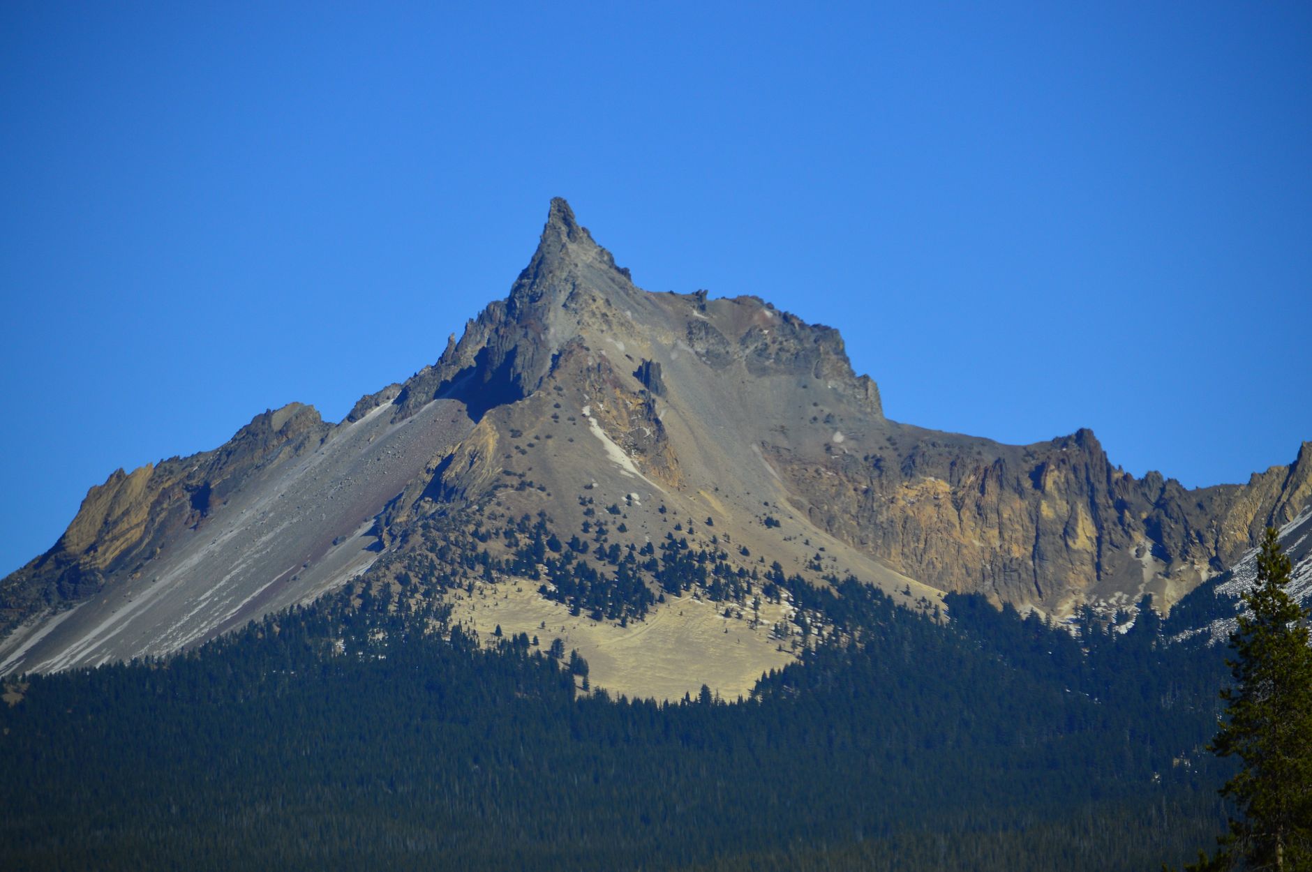Mount Thielsen rising above the forest near Diamond Lake, Oregon