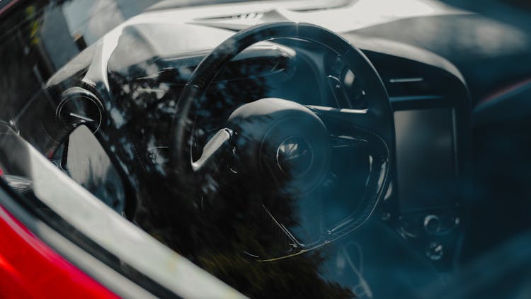 Steering Wheel Of Contemporary Fancy Car