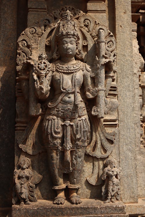 Ornate Sculpture in a Hindu Temple 
