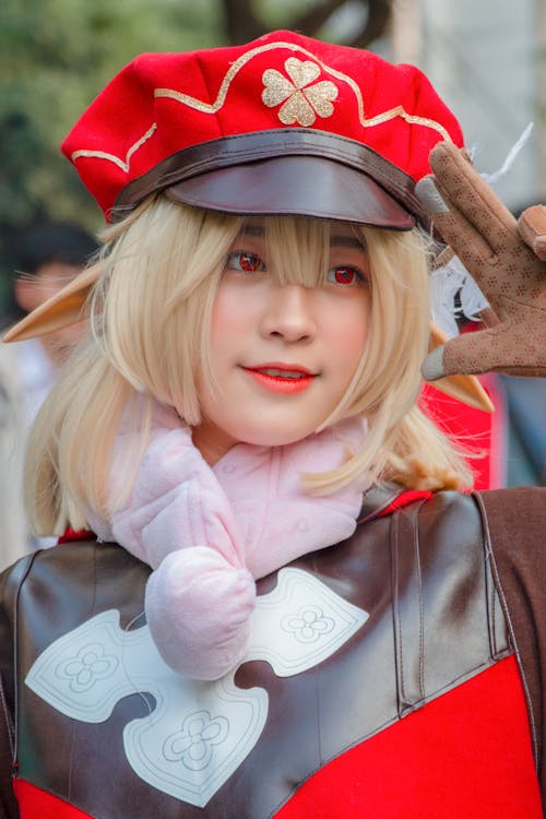 Close-Up Shot of a Woman in Player Character Costume