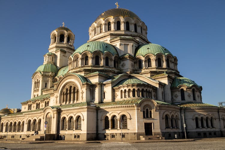 The Alexander Nevsky Cathedral Under A Blue Sky