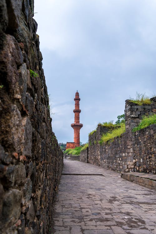 Stonewall Fortification of the Chand Minar Tower in India