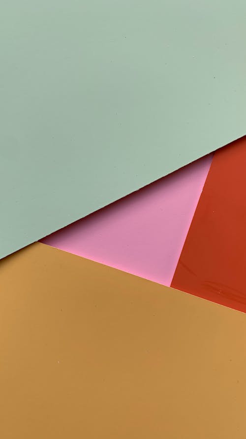 Colorful Cardboards Forming a Triangle