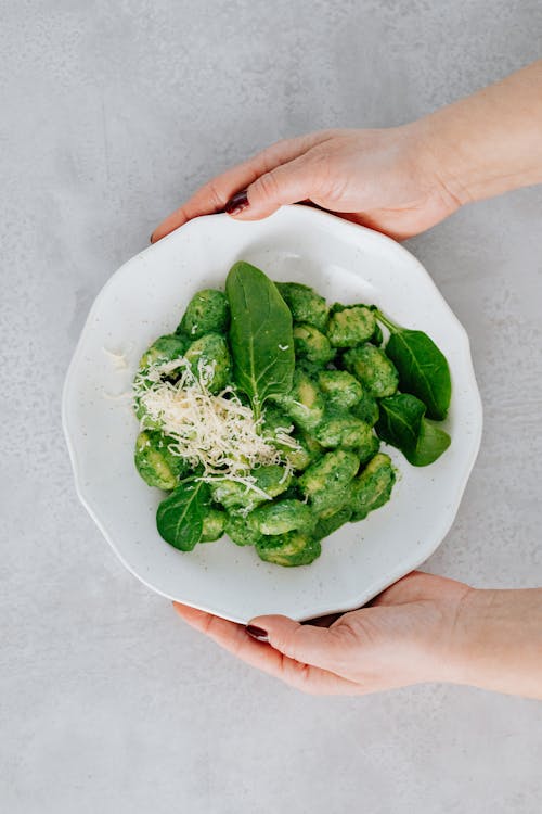 Kostnadsfri bild av från ovan, gnocchi, gröna löv