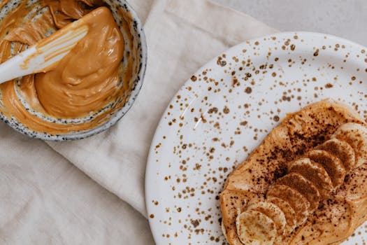 A close-up of peanut butter and banana toast, perfect for healthy breakfast ideas.
