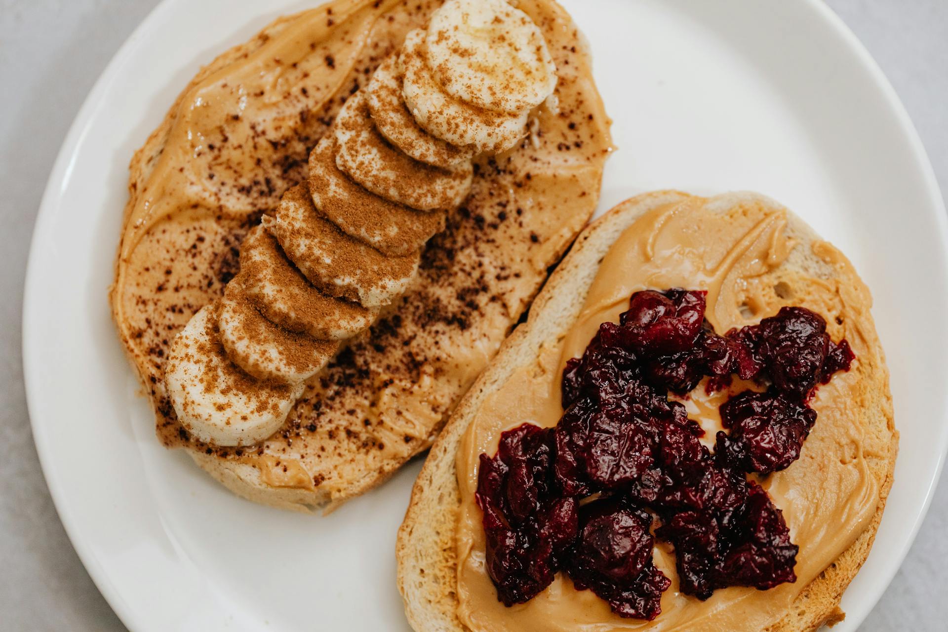 Close Up Photo of Different Peanut Butter Toast