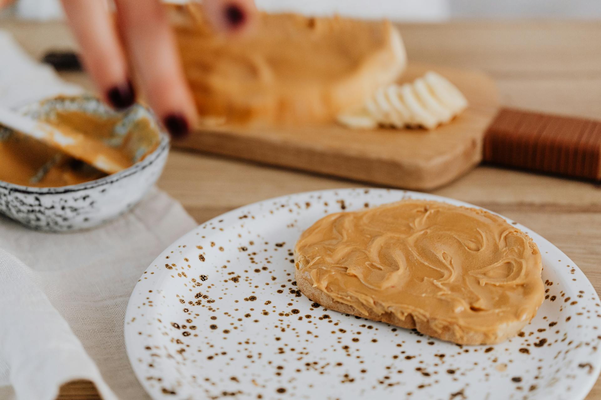 Close Up Photo of Toast with Peanut Butter