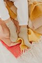 Person in Beige Socks and White Pants