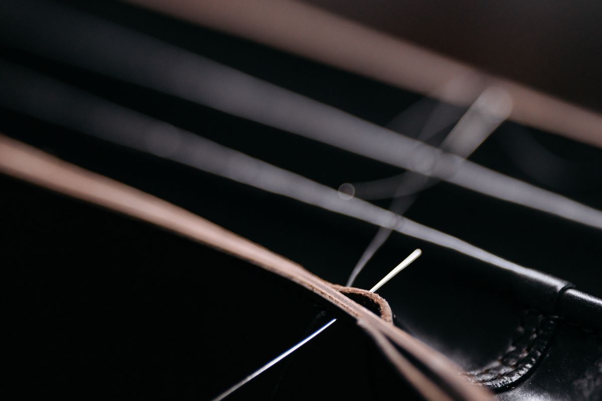 Illustrative needlework craftsmanship close-up