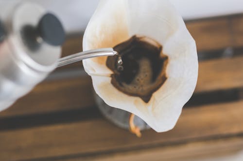 Fresh morning coffee in the Chemex filter