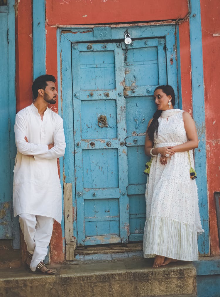 Couple By Old Door