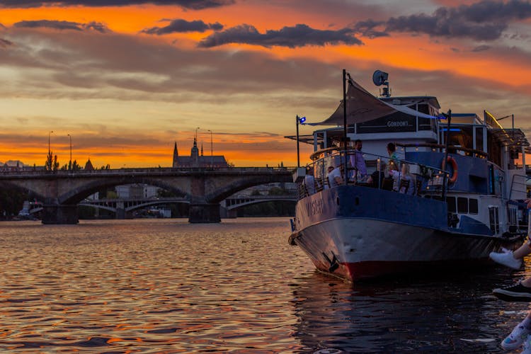 People On A Cruise Ship During Sunset