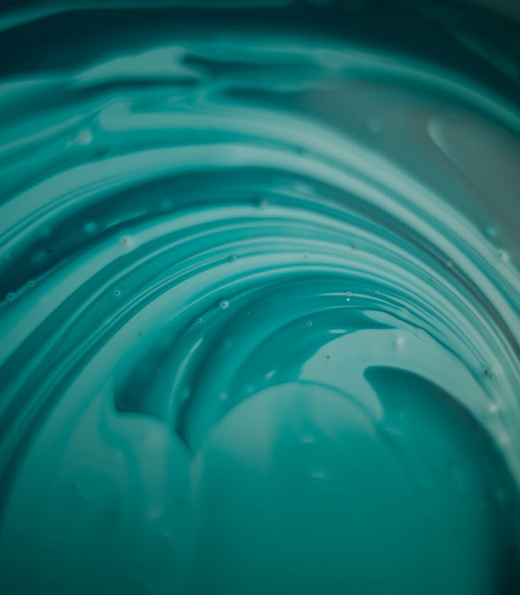 Turquoise Paint In Close Up