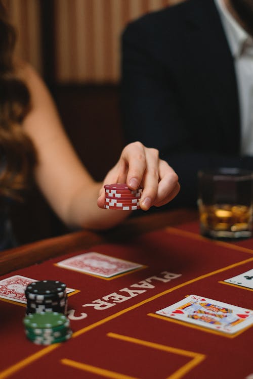 Woman with Chips in Casino