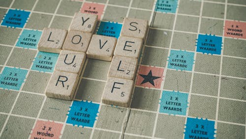 Close-Up Shot of Scrabble Tiles