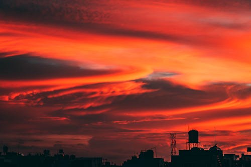 Silhouette of Building During Sunset