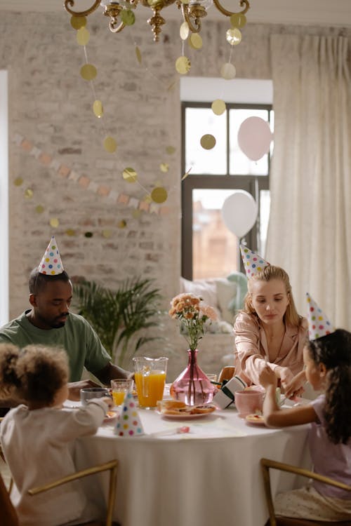 Free Family Celebrating Birthday Party Stock Photo